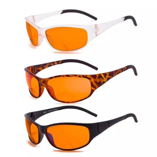 3 Pack Wrapped Bifocal Reading Glasses Blue Light Blocking Bifocal Readers SGS080eyekeeper.com