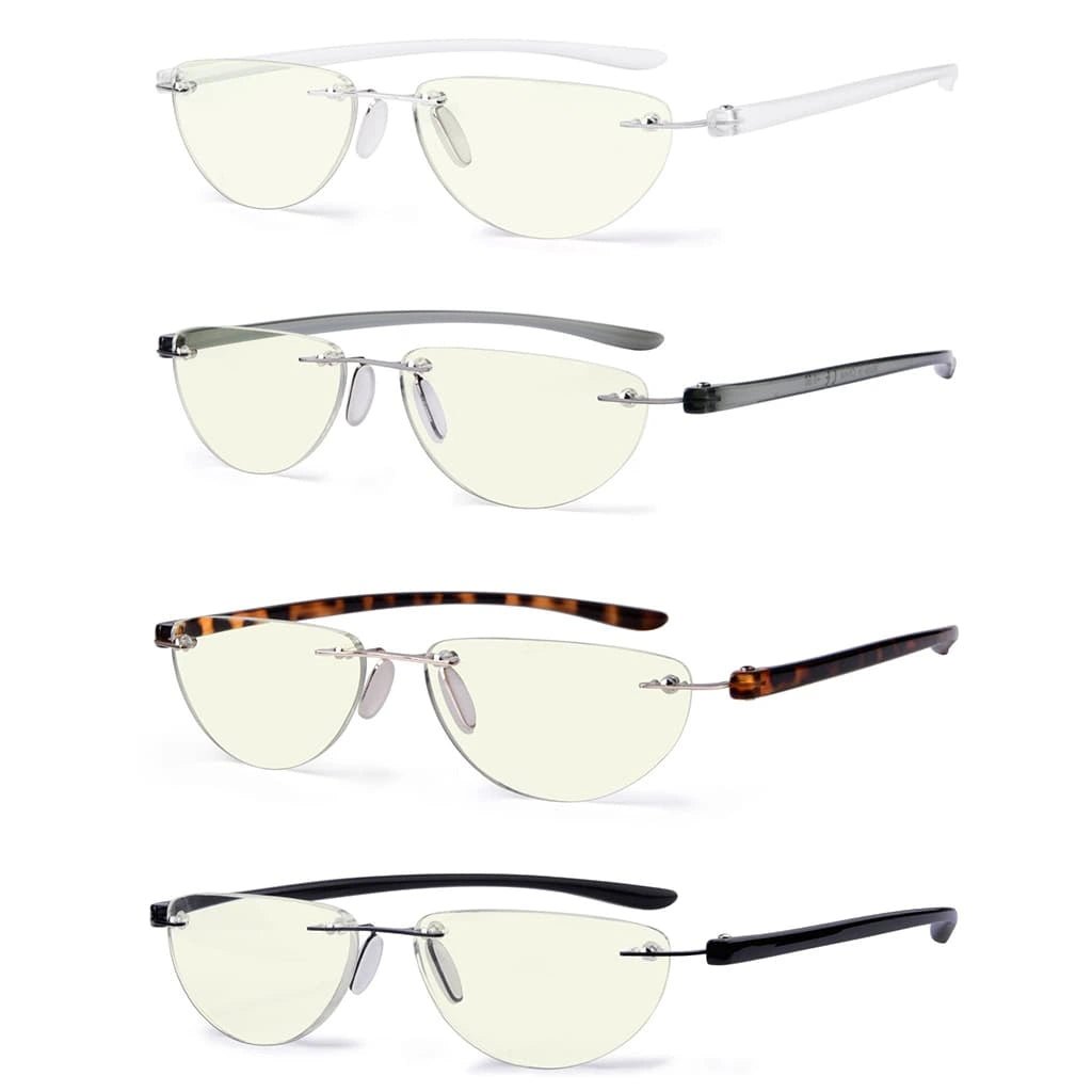 4 Pack Blue Light Reading Glasses Half Moon Style UVR2202eyekeeper.com