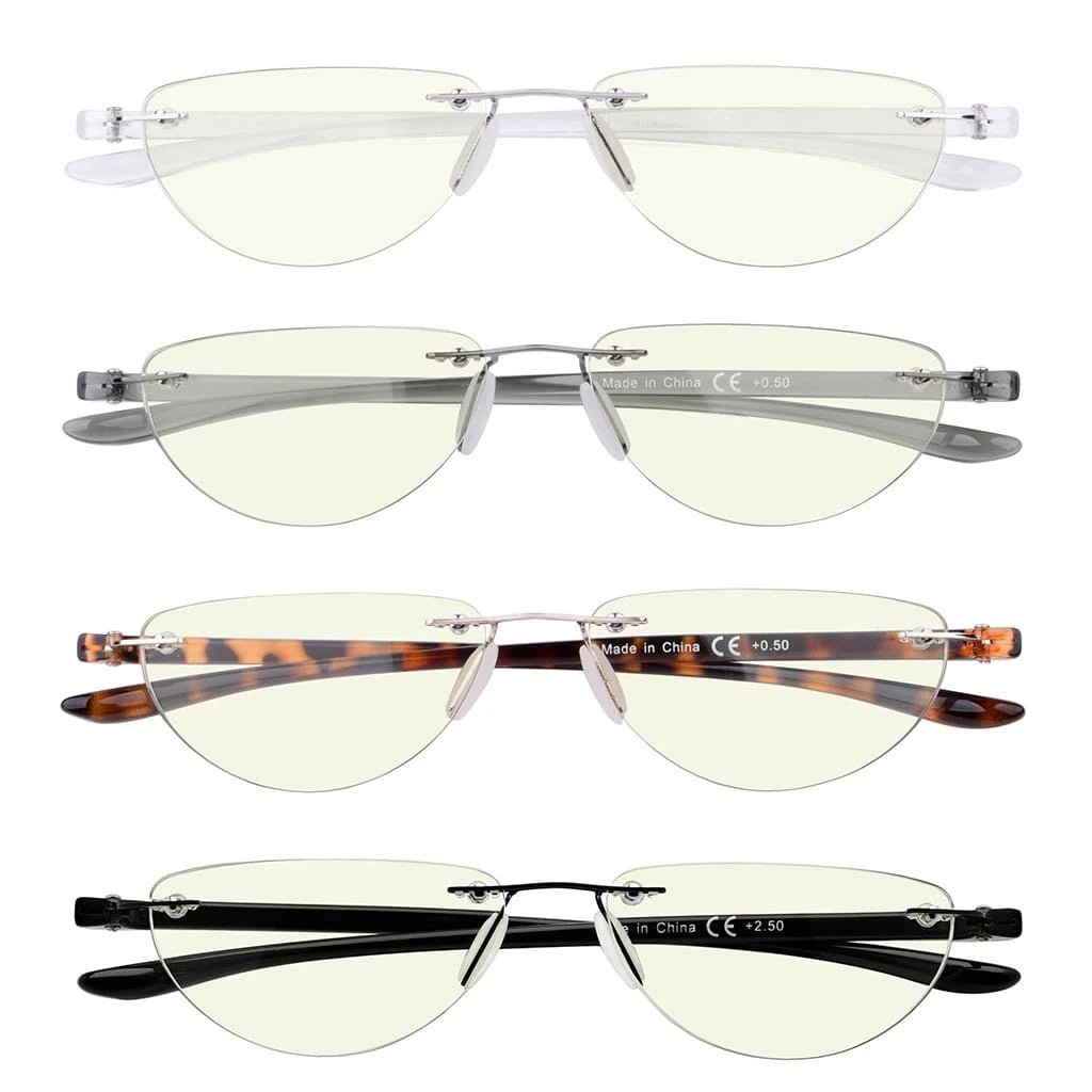 4 Pack Blue Light Reading Glasses Half Moon Style UVR2202eyekeeper.com