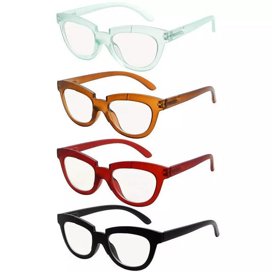 4 Pack Cat - eye Multifocus Reading Glasses M2102eyekeeper.com