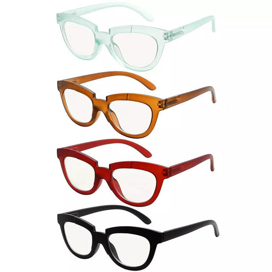 4 Pack Cat - eye Multifocus Reading Glasses M2102eyekeeper.com