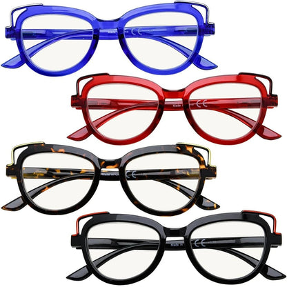 4 Pack Cat - eye Progressive Multifocal Readers M2113eyekeeper.com