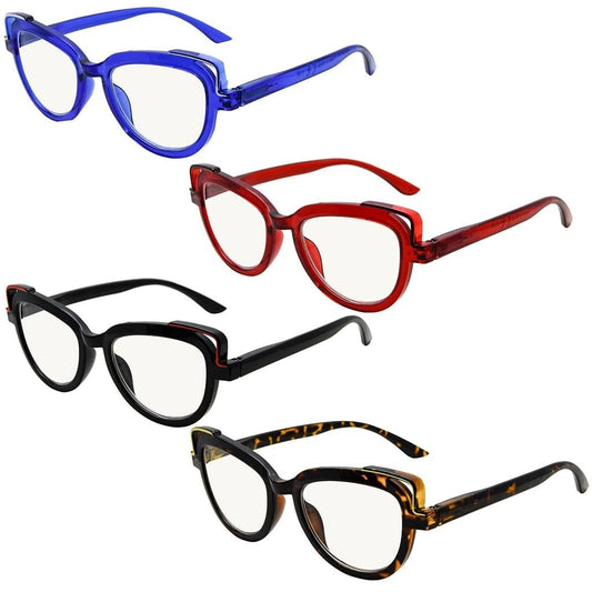 4 Pack Cat - eye Progressive Multifocal Readers M2113eyekeeper.com