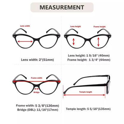 4 Pack Cat - eye Progressive Multifocus Readers MTR9112eyekeeper.com