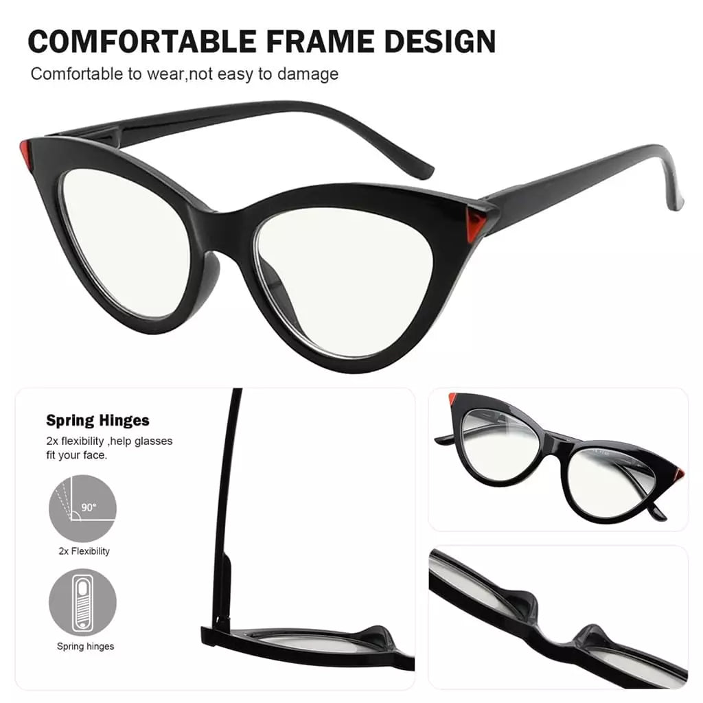 4 Pack Cat - eye Progressive Multifocus Reading Glasses M2103eyekeeper.com
