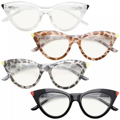 4 Pack Cat - eye Progressive Multifocus Reading Glasses M2103eyekeeper.com