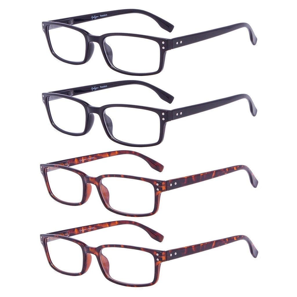 4 Pack Classical Spring - Hinges Reading Glasses R097eyekeeper.com