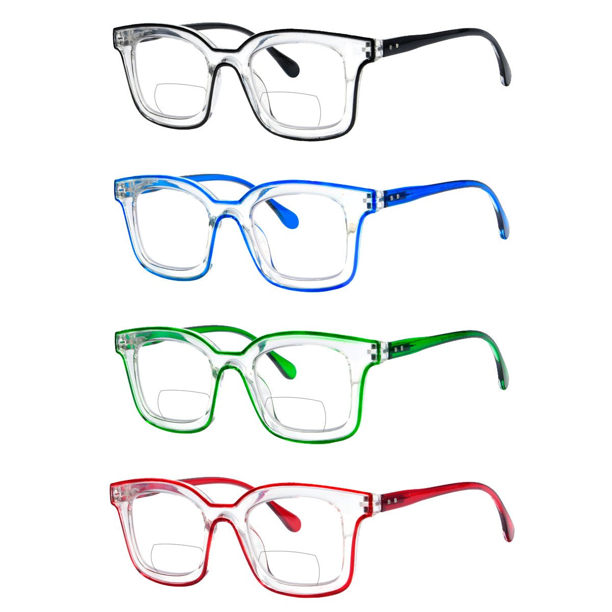 4 Pack Double Color Frame Bifocal Reading Glasses BR2105eyekeeper.com