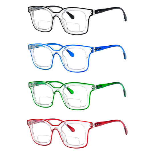 4 Pack Double Color Frame Bifocal Reading Glasses BR2105eyekeeper.com