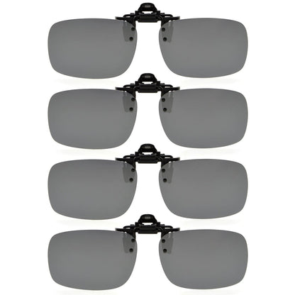 4 Pack Flip up Clip on Sunglasses Polarized JQ3 (60MMx43MM)eyekeeper.com