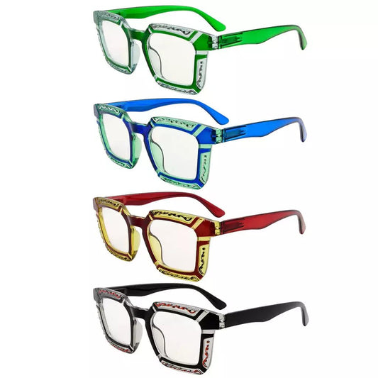 4 Pack Floral Pattern Design Multifocus Readers M2106eyekeeper.com