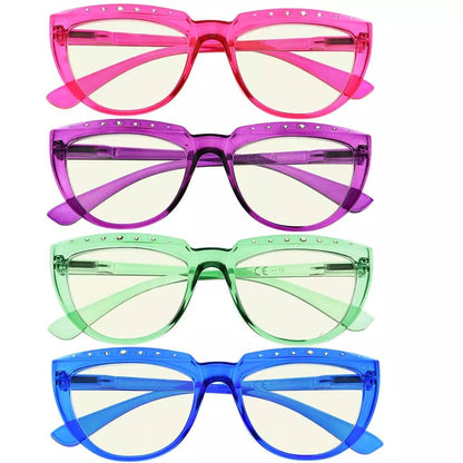 4 Pack Half Moon Blue Light Reading Glasses UV2018eyekeeper.com