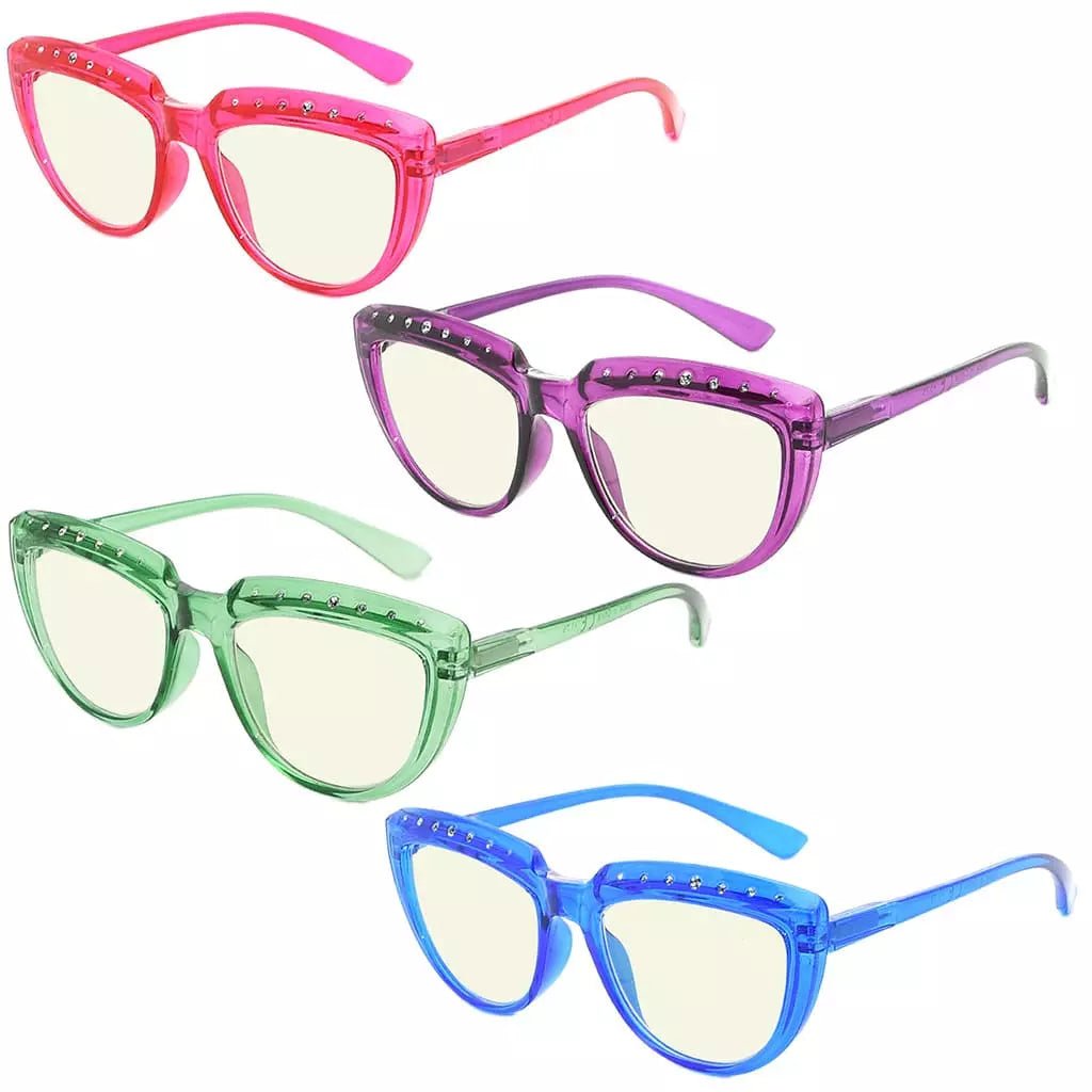 4 Pack Half Moon Blue Light Reading Glasses UV2018eyekeeper.com