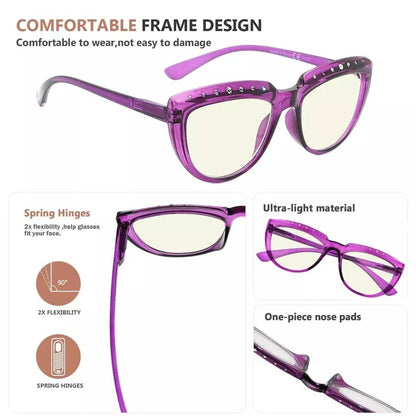 4 Pack Half Moon Blue Light Reading Glasses UV2018eyekeeper.com