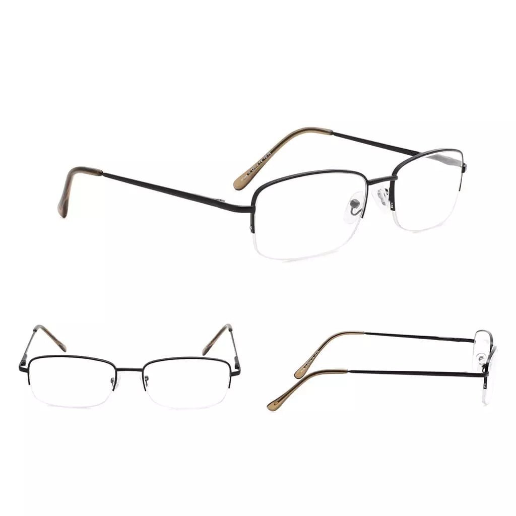 4 Pack Half - rim Metal Reading Glasses Include Sunglasses 3 - R15015eyekeeper.com