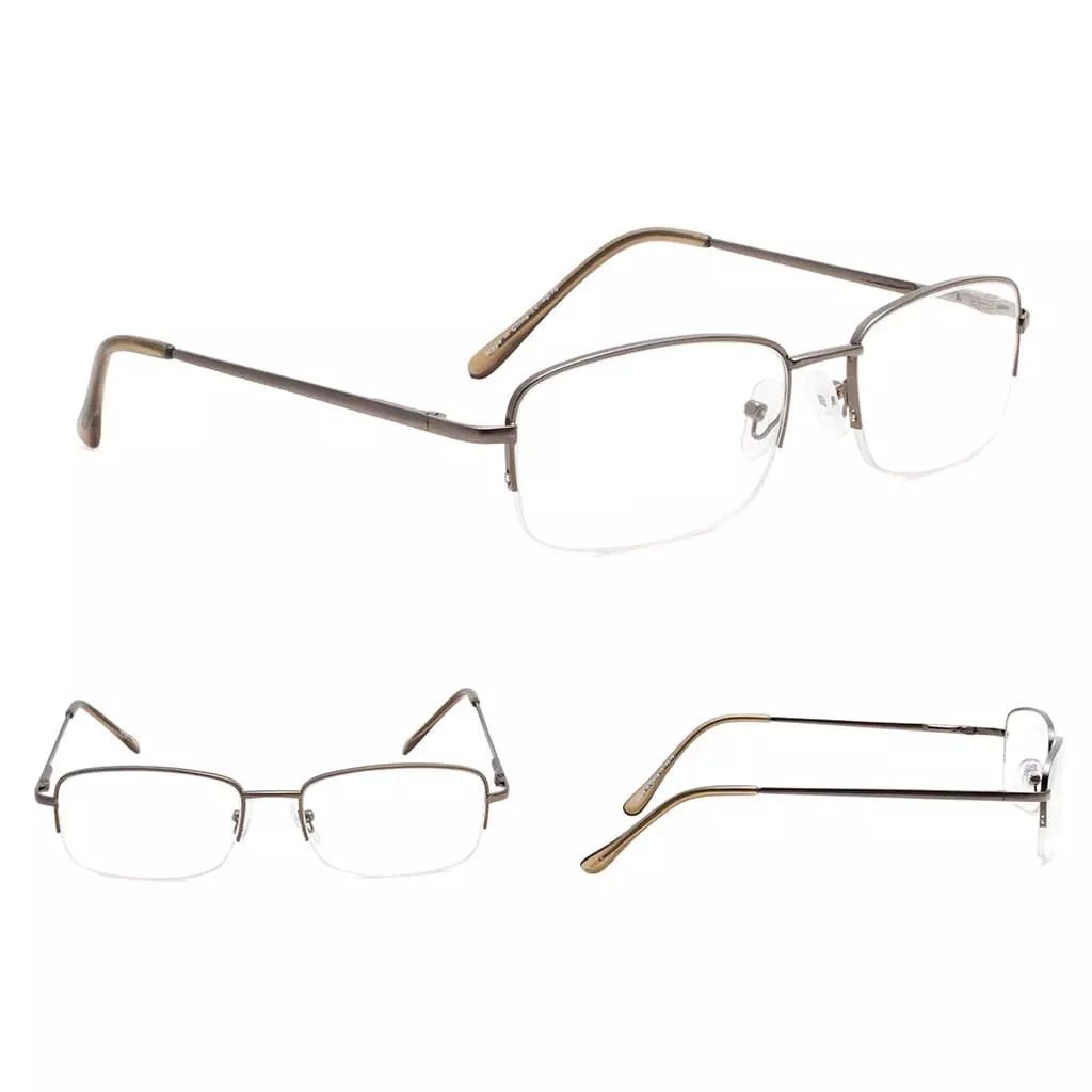 4 Pack Half - rim Metal Reading Glasses Include Sunglasses 3 - R15015eyekeeper.com