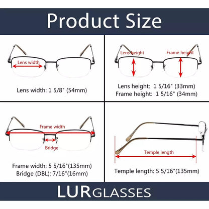 4 Pack Half - rim Metal Reading Glasses Include Sunglasses 3 - R15015eyekeeper.com