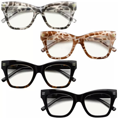 4 Pack Leopard Print Stylish Multifocus Reading Glasses M2111eyekeeper.com