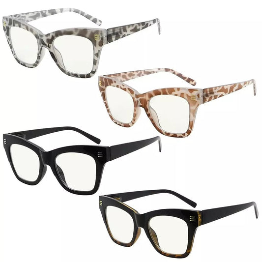 4 Pack Leopard Print Stylish Multifocus Reading Glasses M2111eyekeeper.com