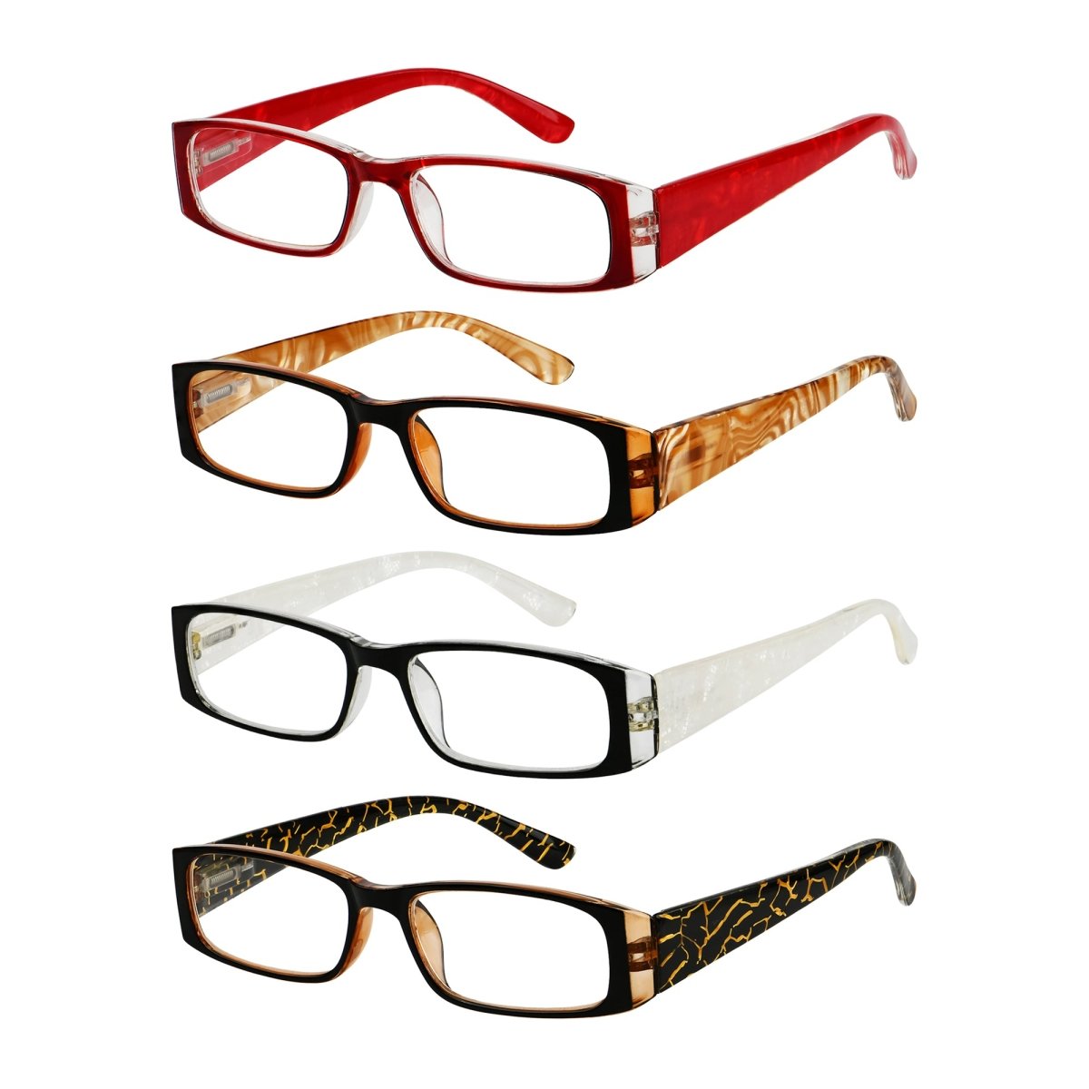 4 Pack Marble Pattern Arms Reading Glasses R006 - C6 - C9eyekeeper.com