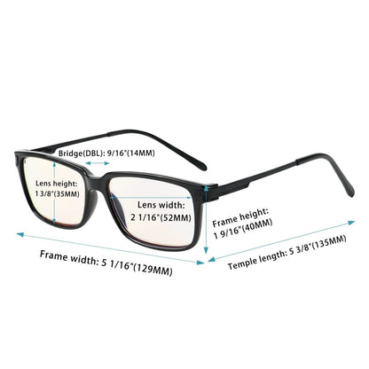 4 Pack Rectangle Blue Light Filter Reading Glasses CGTR011eyekeeper.com