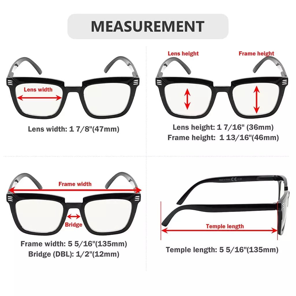 4 Pack Rectangle Progressive Multifocal Readers M2109eyekeeper.com