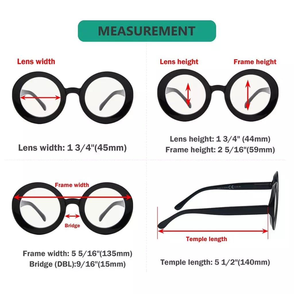 4 Pack Round Thicker Frame Progressive Multifocus Readers MTR9109eyekeeper.com