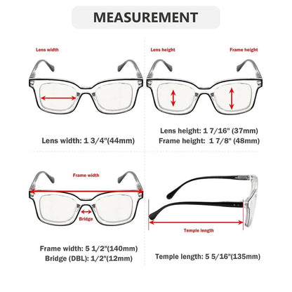 4 Pack Square Progressive Multifocus Reading Glasses M2105eyekeeper.com