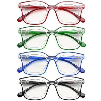4 Pack Square Progressive Multifocus Reading Glasses M2105eyekeeper.com