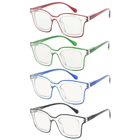 4 Pack Square Progressive Multifocus Reading Glasses M2105eyekeeper.com