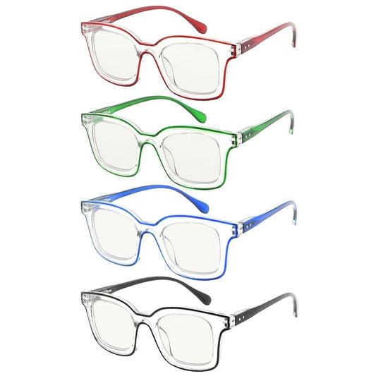 4 Pack Square Progressive Multifocus Reading Glasses M2105eyekeeper.com