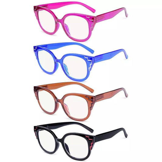 4 Pack Striped Decorative Progressive Multifocus Reading Glasses M2119eyekeeper.com