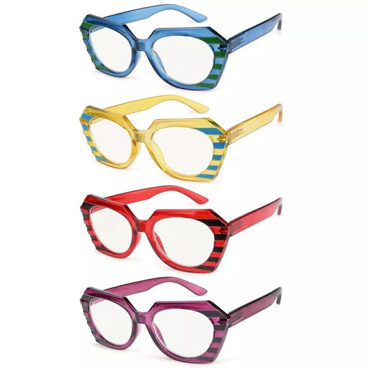 4 Pack Stylish Polygon Progressive Multifocus Readers M2135eyekeeper.com