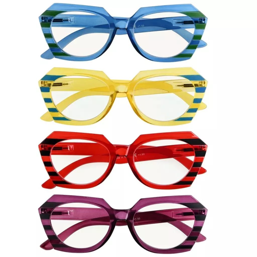 4 Pack Stylish Polygon Progressive Multifocus Readers M2135eyekeeper.com