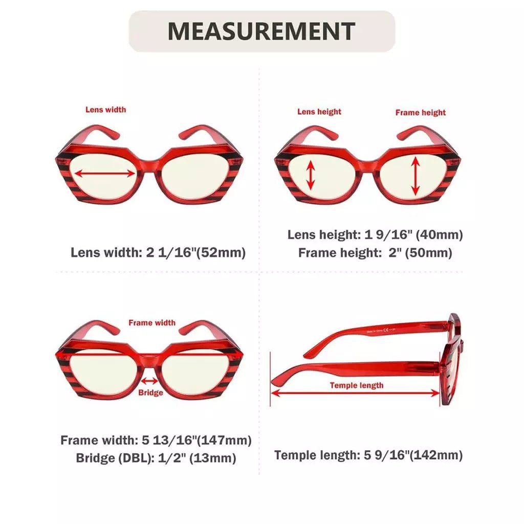 4 Pack Stylish Polygon Progressive Multifocus Readers M2135eyekeeper.com