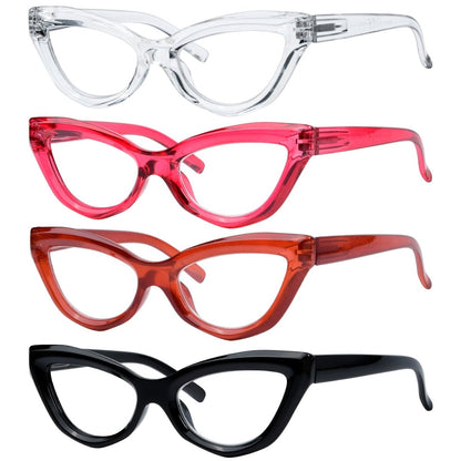 4 Pack Stylish Readers Cat - eye Frame Reading Glasses R2033eyekeeper.com