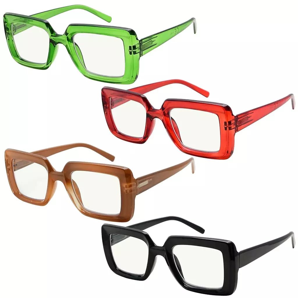 4 Pack Stylish Thicker Frame Multifocus Reading Glasses M2101eyekeeper.com