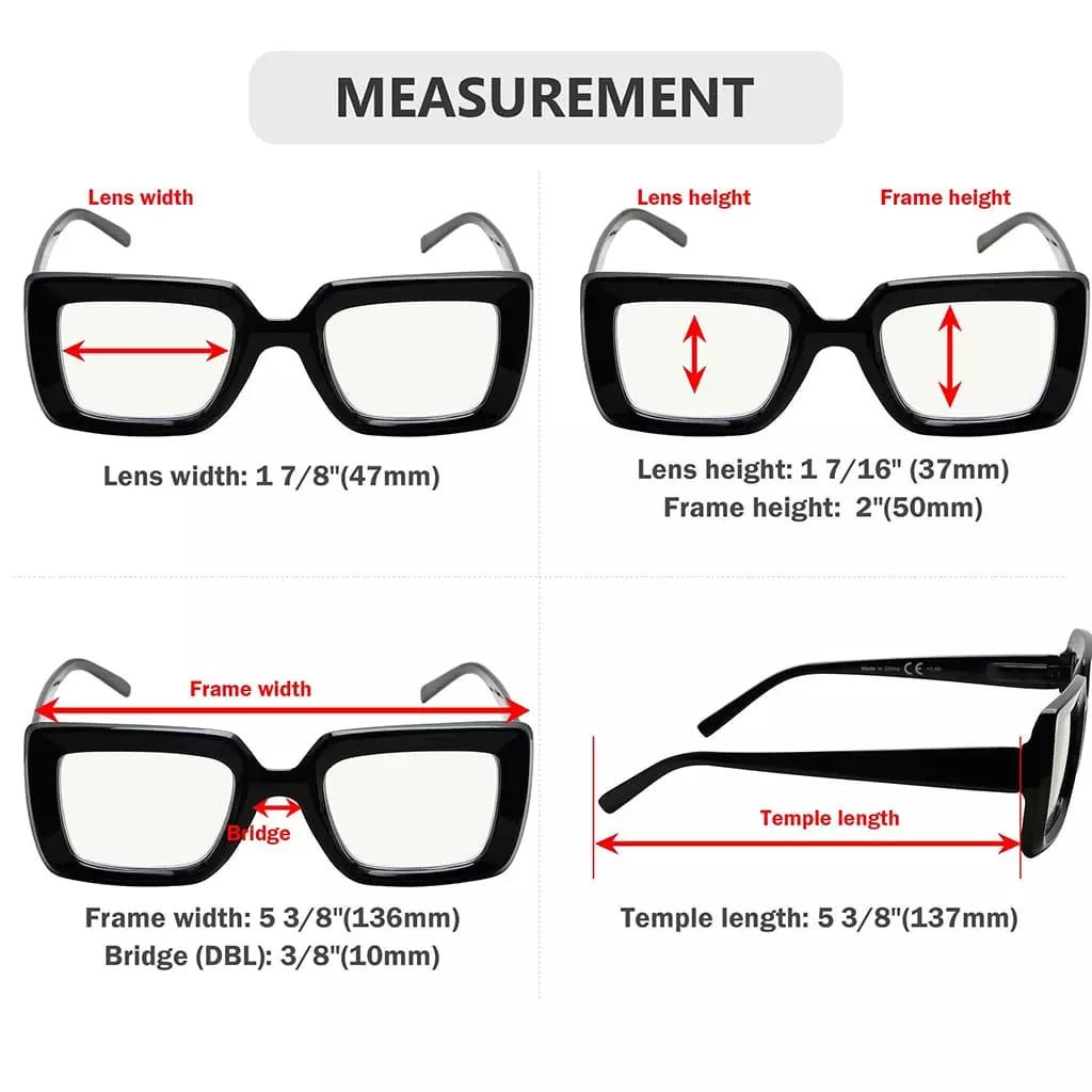 4 Pack Stylish Thicker Frame Multifocus Reading Glasses M2101eyekeeper.com