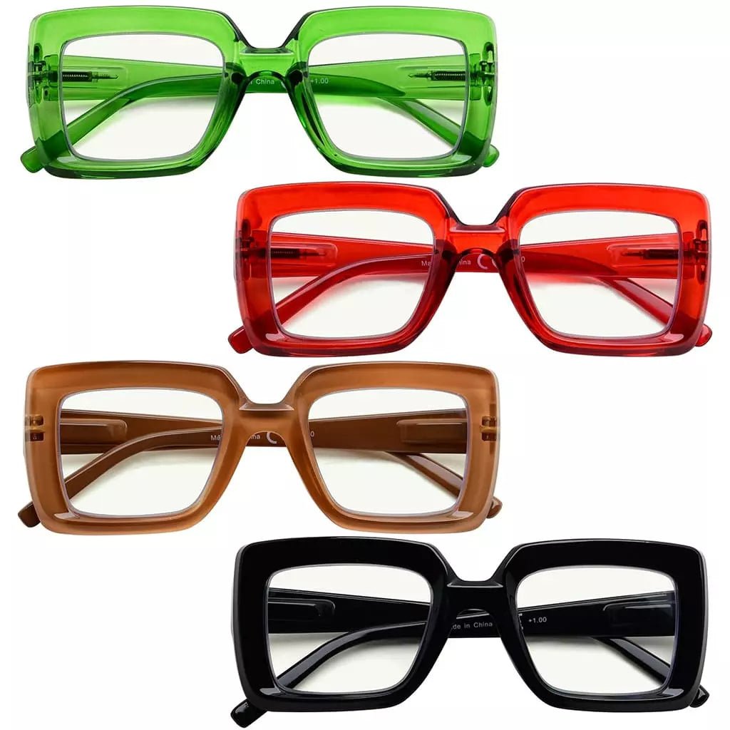 4 Pack Stylish Thicker Frame Multifocus Reading Glasses M2101eyekeeper.com
