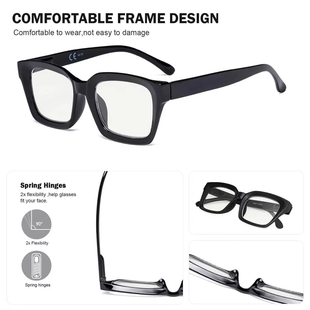 4 Pack Thicker Frame Progressive Multifocus Readers M9106eyekeeper.com