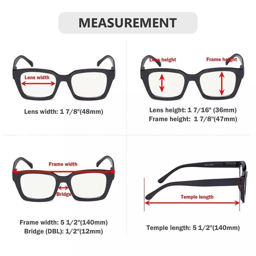 4 Pack Thicker Frame Progressive Multifocus Readers M9106eyekeeper.com
