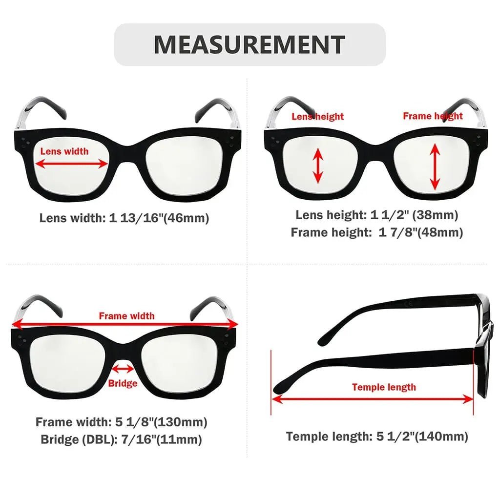 4 Pack Thicker Frame Progressive Multifocus Reading Glasses M2002eyekeeper.com