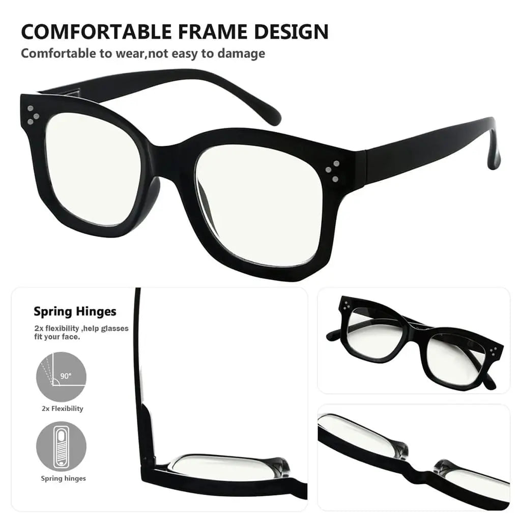 4 Pack Thicker Frame Progressive Multifocus Reading Glasses M2002eyekeeper.com