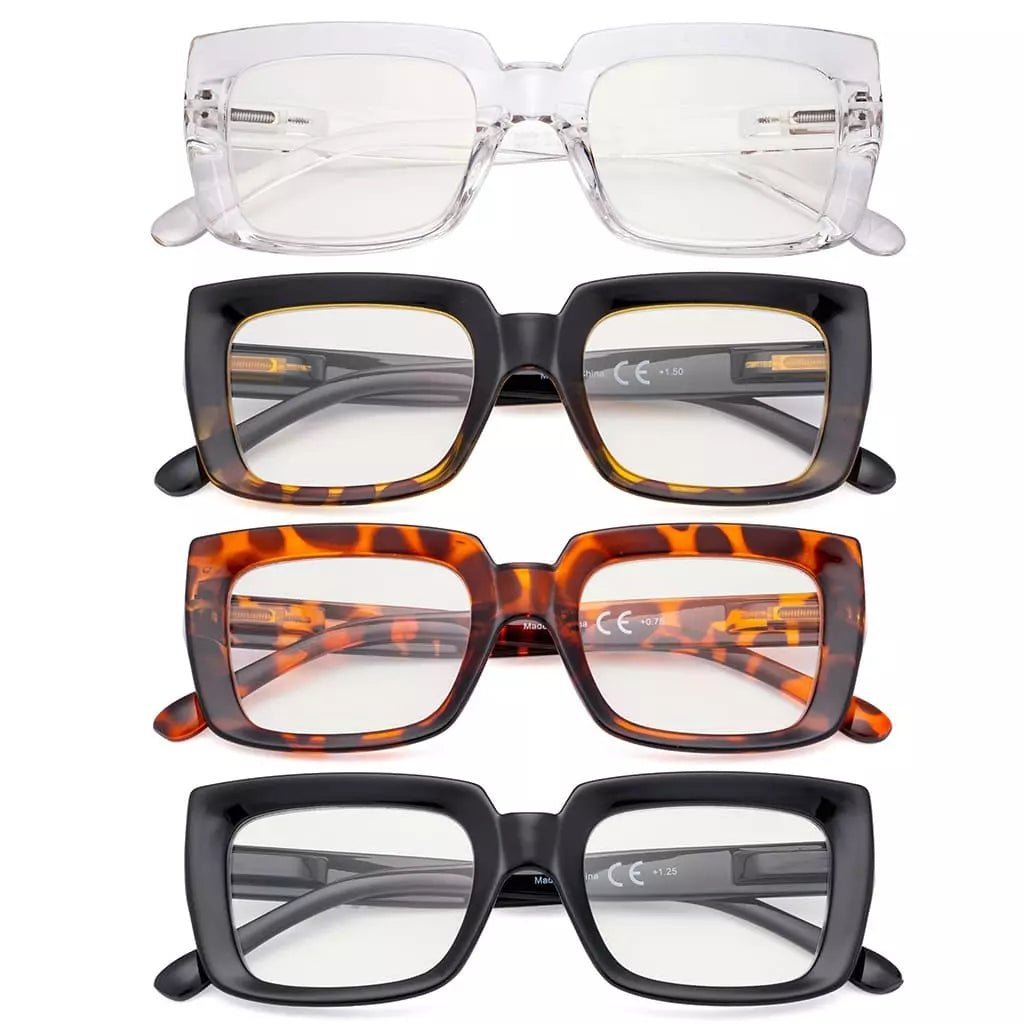4 Pack Thicker Frame Progressive Multifocus Reading Glasses M9107eyekeeper.com