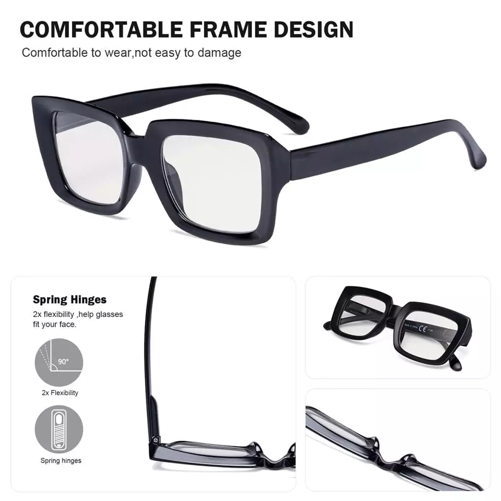 4 Pack Thicker Frame Progressive Multifocus Reading Glasses M9107eyekeeper.com