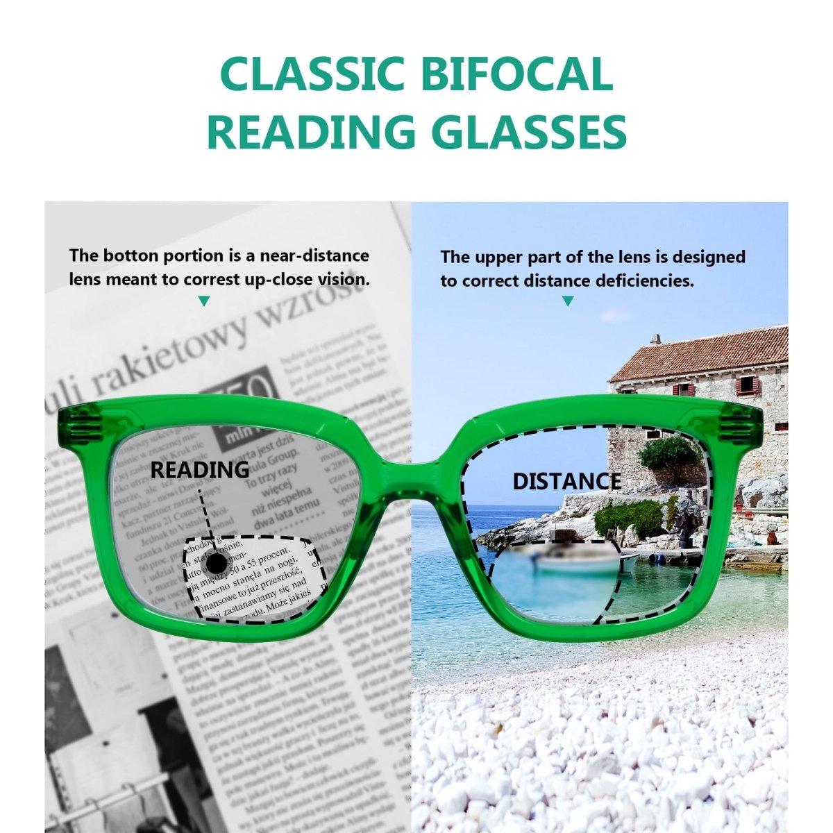 4 Pack Trendy Classic Bifocal Reading Glasses BR2108eyekeeper.com