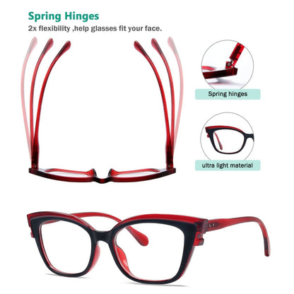 5 Pack Cat-eye Reading Glasses Readers for Women R2127