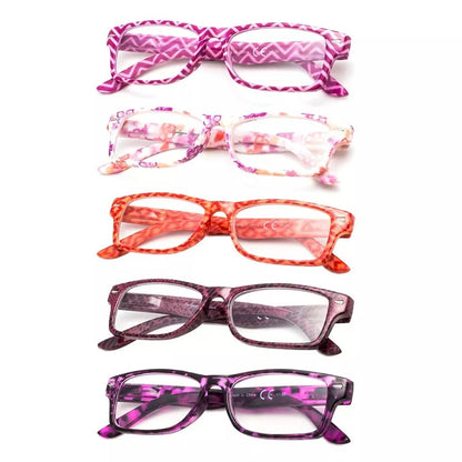 5 Pack Colorful Patterned Reading Glasses Fashionable Readers R066eyekeeper.com
