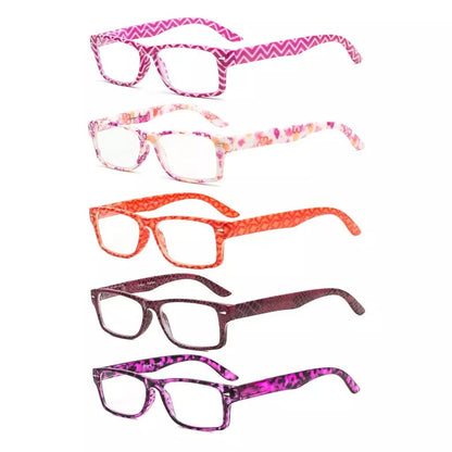 5 Pack Colorful Patterned Reading Glasses Fashionable Readers R066eyekeeper.com