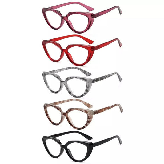 5 Pack Ladies Cat - eye Stylish Reading Glasses Elegant Readers R2137eyekeeper.com